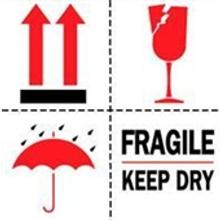 #DL4420 4 x 4" Fragile Keep Dry