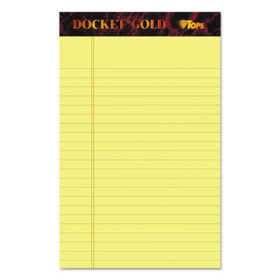View larger image of Docket Gold Ruled Perforated Pads, Narrow Rule, 50 Canary-Yellow 5 X 8 Sheets, 12/pack