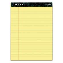 Docket Ruled Perforated Pads, Wide/legal Rule, 50 Canary-Yellow 8.5 X 11.75 Sheets, 12/pack