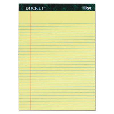 View larger image of Docket Ruled Perforated Pads, Wide/legal Rule, 50 Canary-Yellow 8.5 X 11.75 Sheets, 6/pack