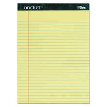 Docket Ruled Perforated Pads, Wide/legal Rule, 50 Canary-Yellow 8.5 X 11.75 Sheets, 6/pack