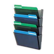 DocuPocket Stackable Four-Pocket Wall File, 4 Sections, Letter Size, 13" x 4", Smoke, Ships in 4-6 Business Days