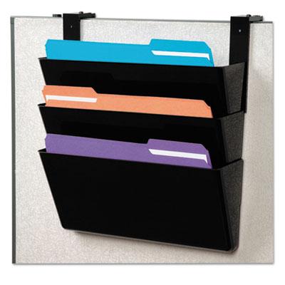 View larger image of DocuPocket Stackable Three-Pocket Partition Wall File, Letter, 13 x 4 x 7, Black