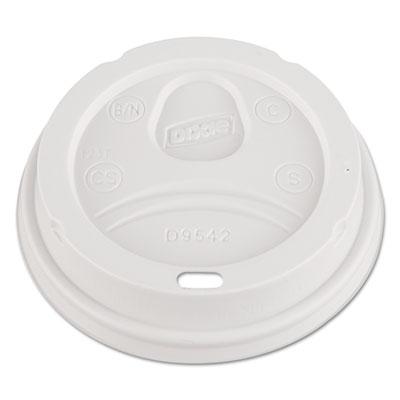 View larger image of Dome Drink-Thru Lids, Fits 12 oz and 16 oz Paper Hot Cups, White, 100/Pack
