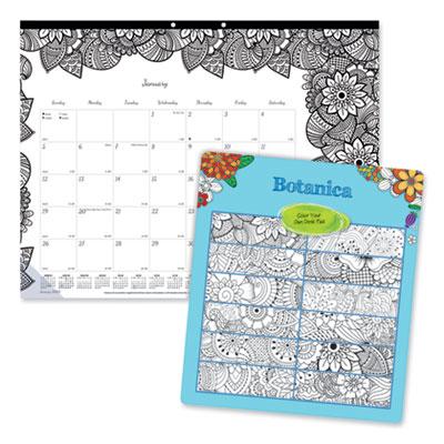 View larger image of Monthly Desk Pad Calendar, DoodlePlan Coloring Pages, 22 x 17, Black Binding, Clear Corners, 12-Month (Jan to Dec): 2024