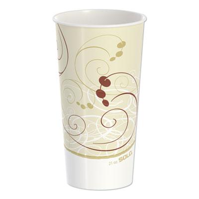 View larger image of Double Sided Poly Paper Cold Cups, 21 oz, Symphony Design, 50/Pack, 20 Packs/Carton