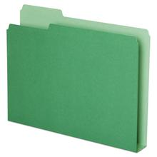 Double Stuff File Folders, 1/3-Cut Tabs, Letter Size, Green, 50/Pack