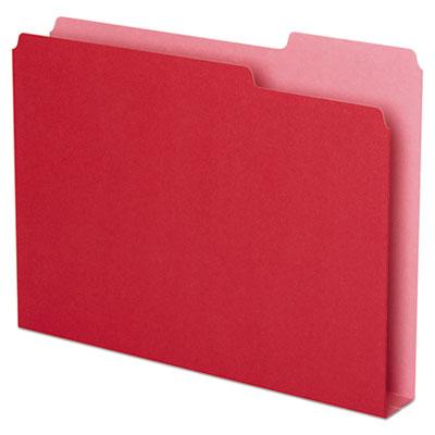 View larger image of Double Stuff File Folders, 1/3-Cut Tabs, Letter Size, Red, 50/Pack