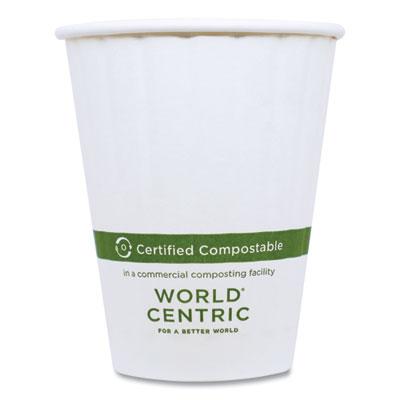 View larger image of Double Wall Paper Hot Cups, 12 oz, White, 1,000/Carton