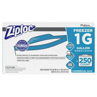 View larger image of Double Zipper Freezer Bags, 1 gal, 2.7 mil, 10.56" x 10.75", Clear, 250/Carton