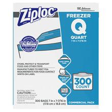Double Zipper Freezer Bags, 1 qt, 2.7 mil, 7" x 7.75", Clear, 300/Carton
