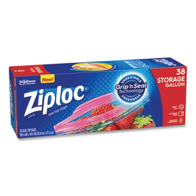 View larger image of Double Zipper Storage Bags, 1 gal, 1.75 mil, 10.56" x 10.75", Clear, 38 Bags/Box, 9 Boxes/Carton