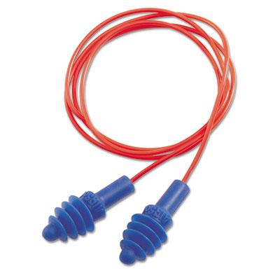 View larger image of DPAS-30R AirSoft Multiple-Use Earplugs, 27NRR, Red Polycord, Blue, 100/Box