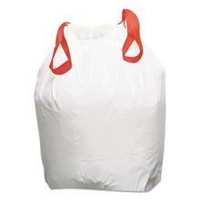 Drawstring Kitchen Bags, 13 gal, 0.8 mil, White, 100/Carton