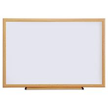 Deluxe Melamine Dry Erase Board, 36 x 24, Melamine White Surface, Oak Fiberboard Frame