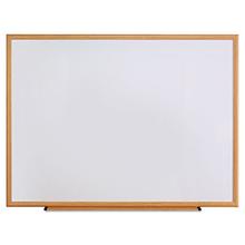 Deluxe Melamine Dry Erase Board, 48 x 36, Melamine White Surface, Oak Fiberboard Frame