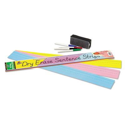 View larger image of Dry Erase Sentence Strips, 24 X 3, Blue; Pink; Yellow, 30/pack