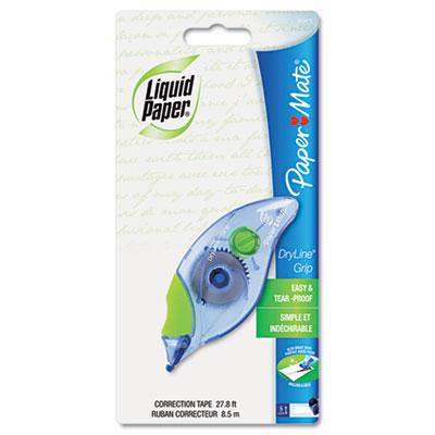 View larger image of DryLine Grip Correction Tape, Non-Refillable, Gray/Green Applicator, 0.2" x 335"