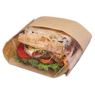 View larger image of Dubl View Sandwich Bags, 2.35 mil, 9.5" x 2.75", Natural Brown, 500/Carton
