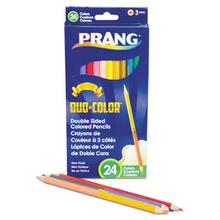 Duo-Color Colored Pencil Sets, 3 mm, 2B, Assorted Lead and Barrel Colors, Dozen