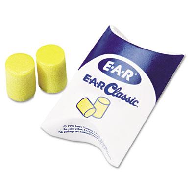View larger image of E-a-r Classic Earplugs, Pillow Paks, Cordless, PVC Foam, Yellow, 200 Pairs/box
