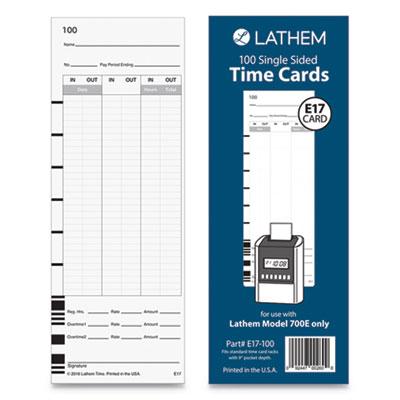 View larger image of E17-100 Time Card, Bi-Weekly/Monthly/Semi-Monthly/Weekly, One Side, 9", 100/Pack