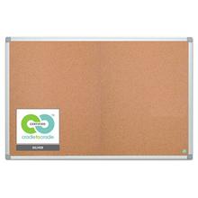 Earth Cork Board, 72 x 48, Tan Surface, Silver Aluminum Frame