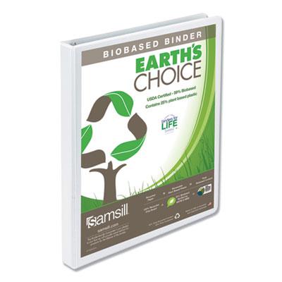 View larger image of Earth's Choice Plant-Based Round Ring View Binder, 3 Rings, 0.5" Capacity, 11 x 8.5, White