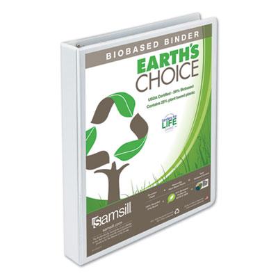 View larger image of Earth's Choice Plant-Based Round Ring View Binder, 3 Rings, 1" Capacity, 11 x 8.5, White