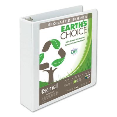 View larger image of Earth's Choice Plant-Based Round Ring View Binder, 3 Rings, 2" Capacity, 11 x 8.5, White