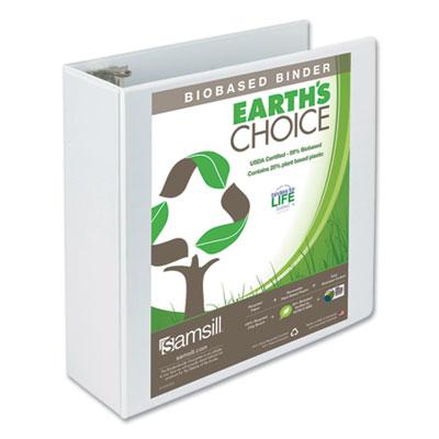 View larger image of Earth's Choice Plant-Based Round Ring View Binder, 3 Rings, 4" Capacity, 11 x 8.5, White