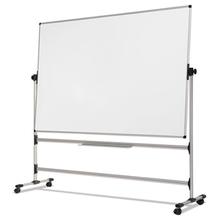 Earth Silver Easy Clean Mobile Revolver Dry Erase Boards, 48 x 70, White Surface, Silver Steel Frame