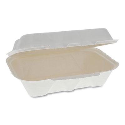 View larger image of EarthChoice Bagasse Hinged Lid Container, Dual Tab Lock, 9.1 x 6.1 x 3.3, Natural, Sugarcane, 150/Carton