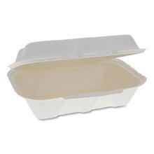 EarthChoice Bagasse Hinged Lid Container, Dual Tab Lock, 9.1 x 6.1 x 3.3, Natural, Sugarcane, 150/Carton
