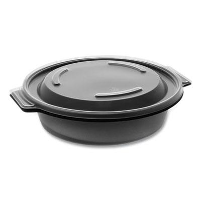 View larger image of EarthChoice MealMaster Container with Lid, 16 oz, 7 x 7 x 1.8, Black/Clear, Plastic, 252/Carton