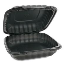 EarthChoice SmartLock Microwavable MFPP Hinged Lid Container, 8.31 x 8.35 x 3.1, Black, Plastic, 200/Carton