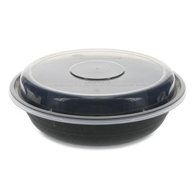 View larger image of EarthChoice Versa2Go Microwaveable Container, 22 oz, 6.8 x 6.8 x 1.8, Black/Clear, Plastic, 150/Carton