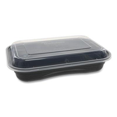 View larger image of EarthChoice Versa2Go Microwaveable Container, 27 oz, 8.4 x 5.6 x 1.4, Black/Clear, Plastic, 150/Carton