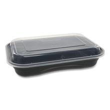 EarthChoice Versa2Go Microwaveable Container, 27 oz, 8.4 x 5.6 x 1.4, Black/Clear, Plastic, 150/Carton