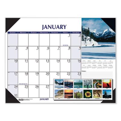 View larger image of Earthscapes Scenic Desk Pad Calendar, Scenic Photos, 18.5 x 13, White Sheets, Black Binding/Corners,12-Month (Jan-Dec): 2024