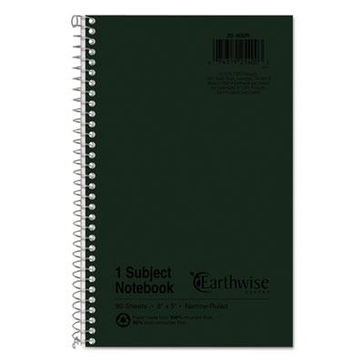 View larger image of Earthwise by Oxford Recycled One-Subject Notebook, Narrow Rule, Green Cover, (80) 8 x 5 Sheets