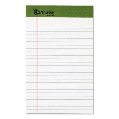 View larger image of Earthwise By Ampad Recycled Writing Pad, Narrow Rule, Politex Green Headband, 50 White 5 X 8 Sheets, Dozen