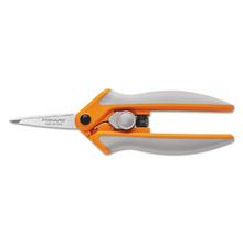 Easy Action Micro-Tip Scissors, Pointed Tip, 5" Long, 1.75" Cut Length, Gray Straight Handle