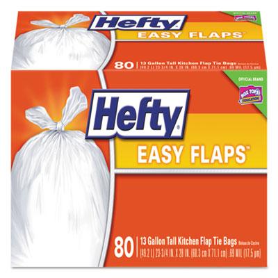View larger image of Easy Flaps Trash Bags, 13 gal, 0.69 mil, 23.75" x 28", White, 80 Bags/Box, 3 Boxes/Carton
