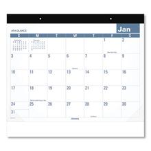 Easy-to-Read Monthly Desk Pad, 22 x 17, White/Blue Sheets, Black Binding, Clear Corners, 12-Month (Jan to Dec): 2024