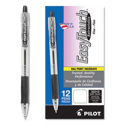 View larger image of EasyTouch Retractable Ballpoint Pen, Fine 0.7mm, Black Ink, Clear Barrel, Dozen