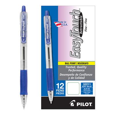 View larger image of EasyTouch Retractable Ballpoint Pen, Fine 0.7mm, Blue Ink, Clear Barrel, Dozen