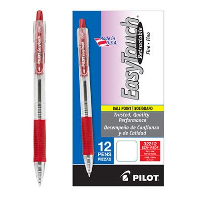 View larger image of EasyTouch Retractable Ballpoint Pen, Fine 0.7mm, Red Ink, Clear Barrel, Dozen