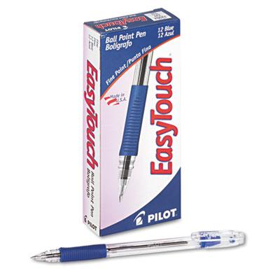 View larger image of EasyTouch Ballpoint Pen, Stick, Fine 0.7 mm, Blue Ink, Clear/Blue Barrel, Dozen