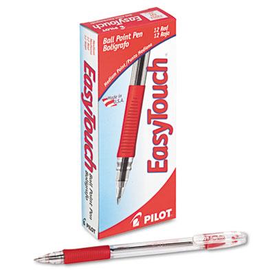 View larger image of EasyTouch Ballpoint Pen, Stick, Medium 1 mm, Red Ink, Clear/Red Barrel, Dozen